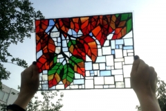Through the leaves - stained glass mosaic window
