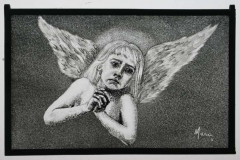 Angel painted glass panel