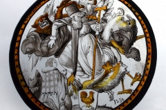 Replica 16th century painted glass roundel